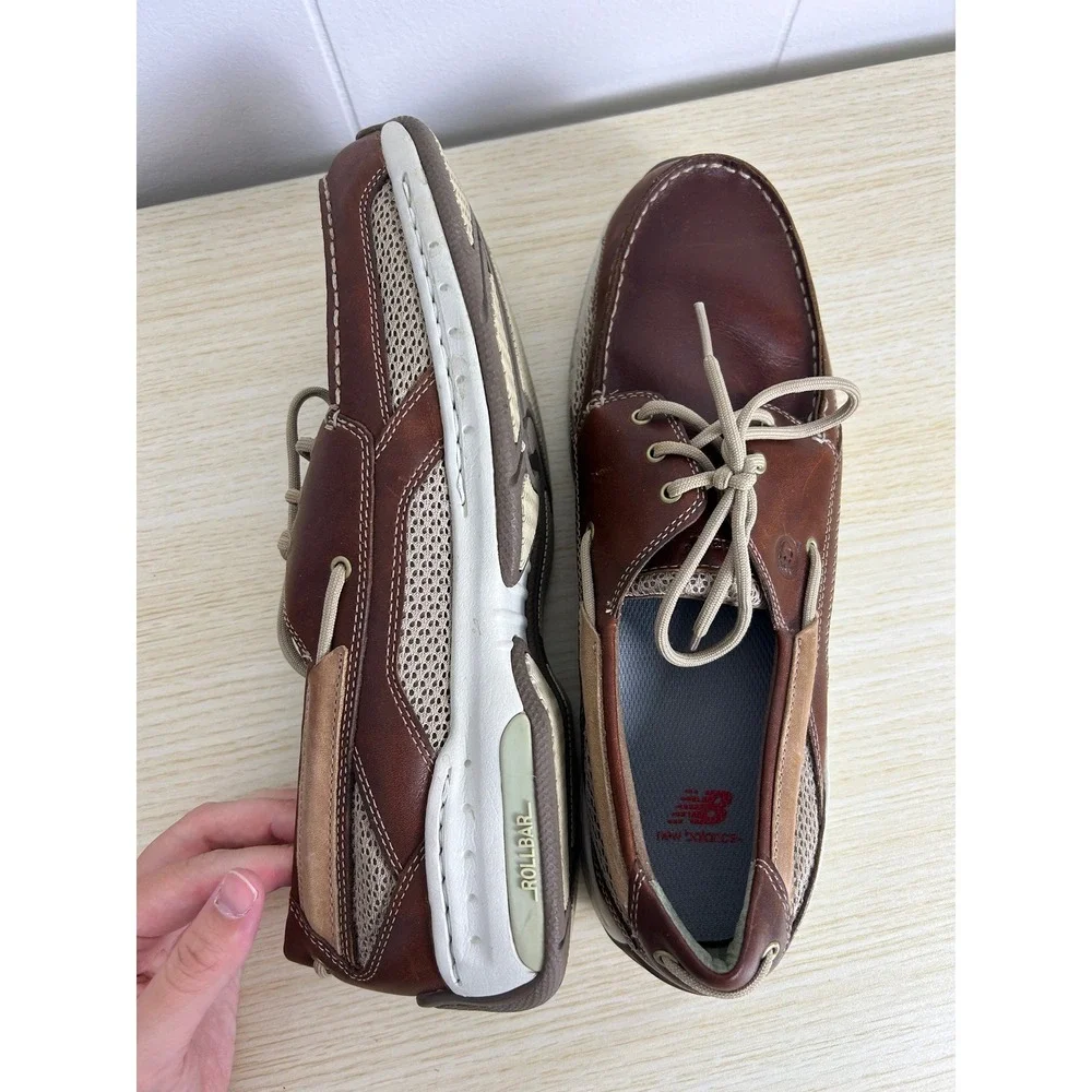 Dunham Captain Leather Boat Shoes Mens 11.5 Brown Mesh Rollbar Nautical